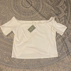 h&m off the shoulder white top